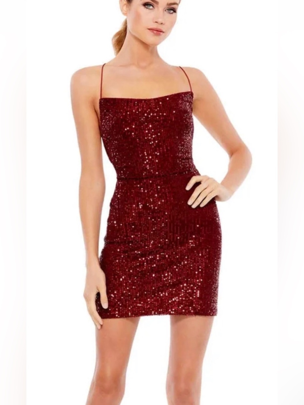 Short Fitted Sequin Cocktail mini Prom Dress Fitted Sequin Mac Duggal 8